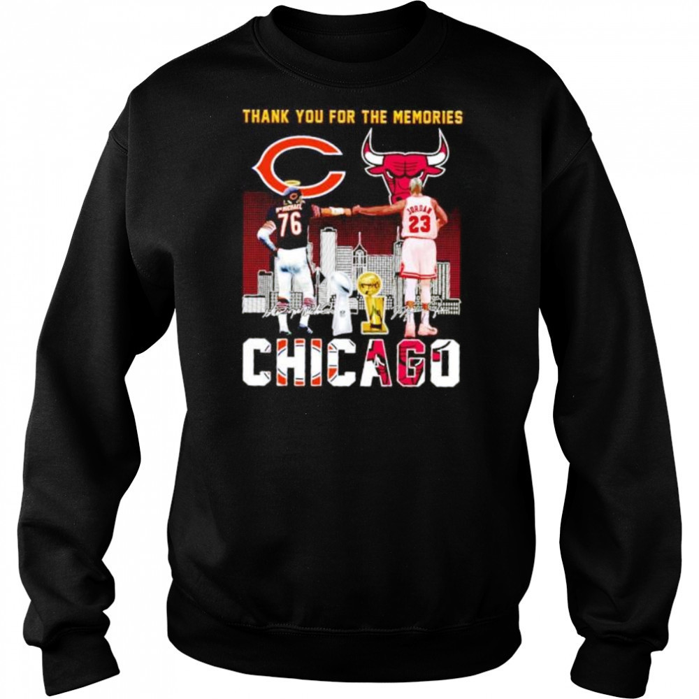 Thank you for the memories Chicago Bears and Bulls McMichael and Jordan shirt Hoodie