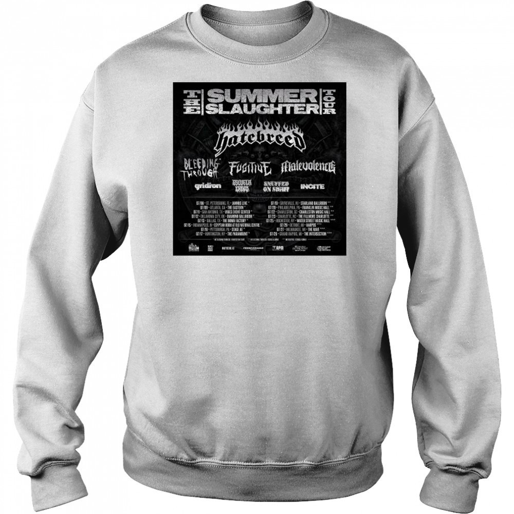 The Summer Slaughter Tour July 2025 with Bleeding Through, Gridiron, Malevolence t-shirt Hoodie