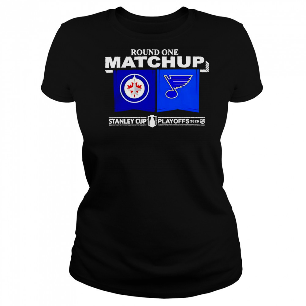 Winnipeg Jets Vs St Louis Blues NHL 2025 Playoff Round 1 Match Up T-Shirt Women's T-shirt