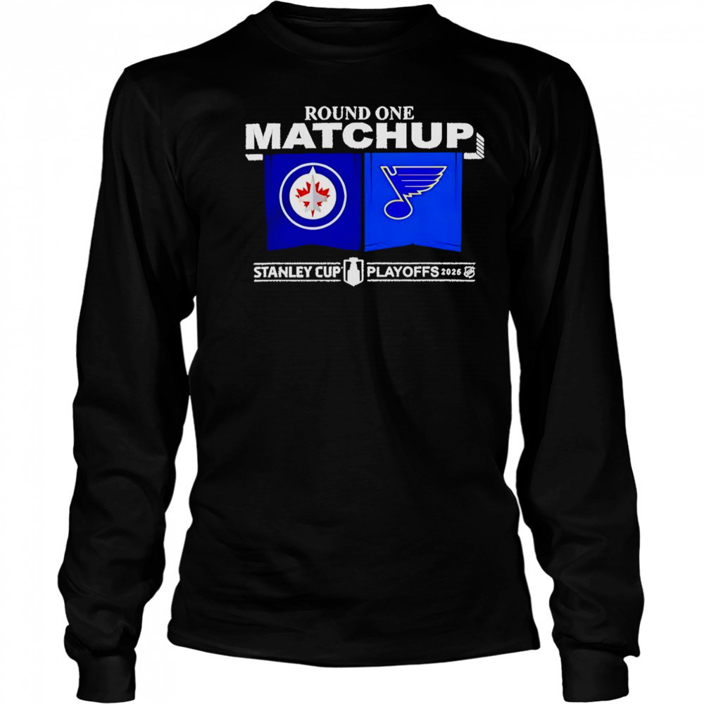 Winnipeg Jets Vs St Louis Blues NHL 2025 Playoff Round 1 Match Up T-Shirt Long Sleeved