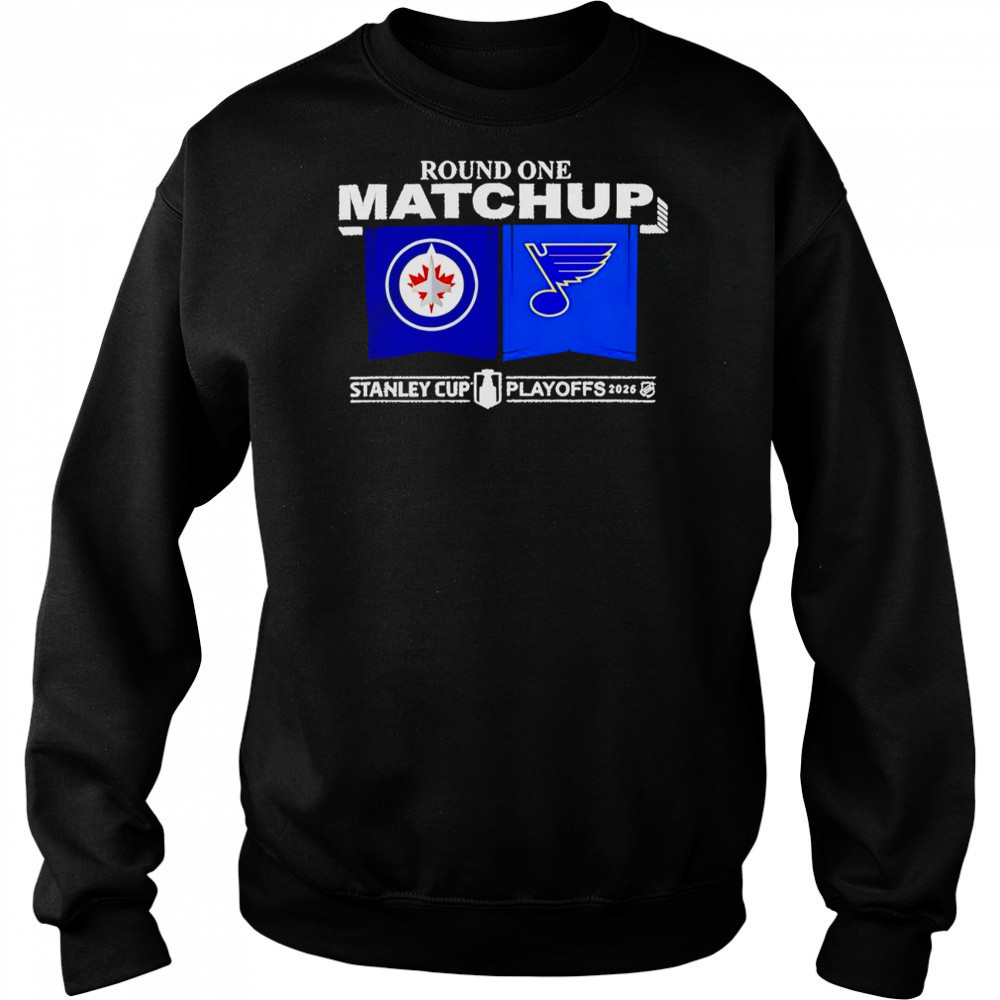 Winnipeg Jets Vs St Louis Blues NHL 2025 Playoff Round 1 Match Up T-Shirt Hoodie