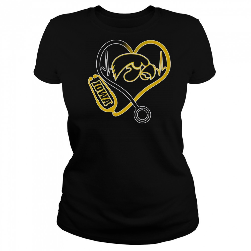Iowa Hawkeyes Caring Hearts Nurses T-Shirt Women's T-shirt