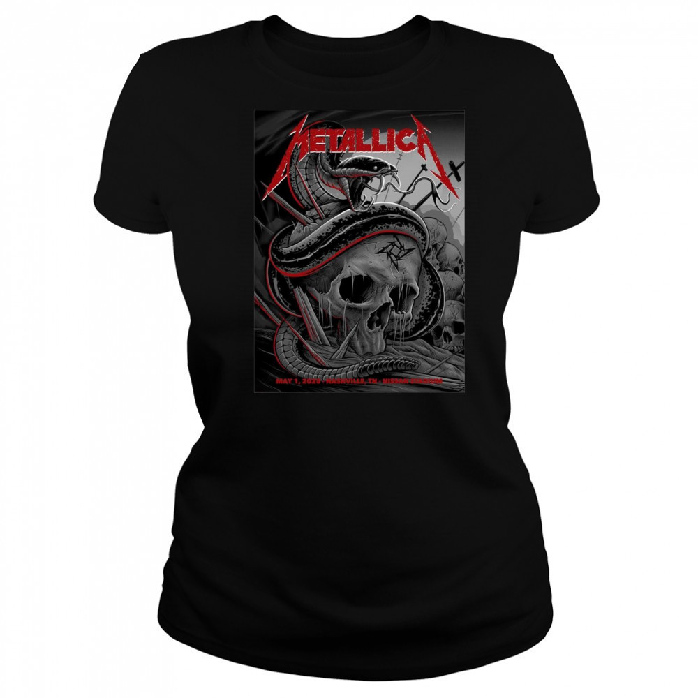 Poster Metallica World Tour On May 1 2025 Nashville TN Nissan Stadium t-shirt Women's T-shirt