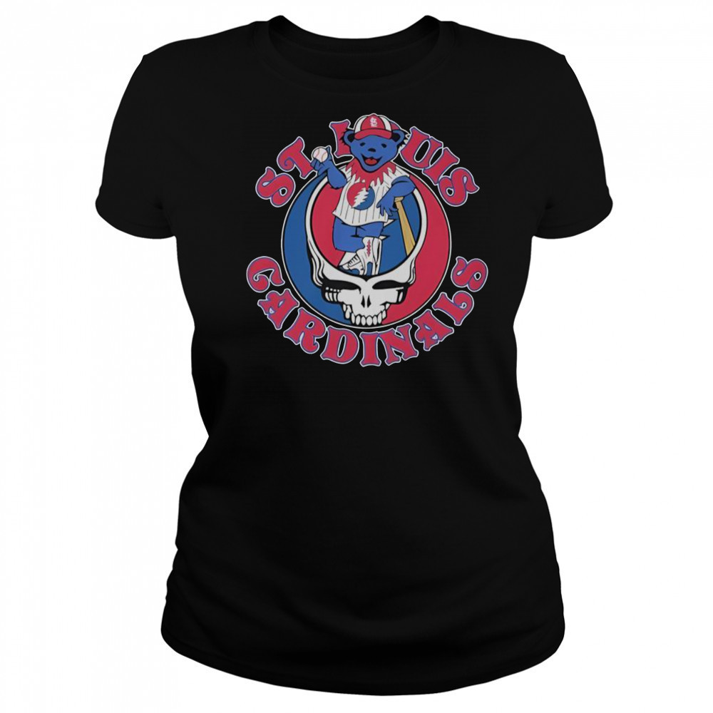 St Louis Cardinals X Grateful Dead Bear Skull T-Shirt Women's T-shirt
