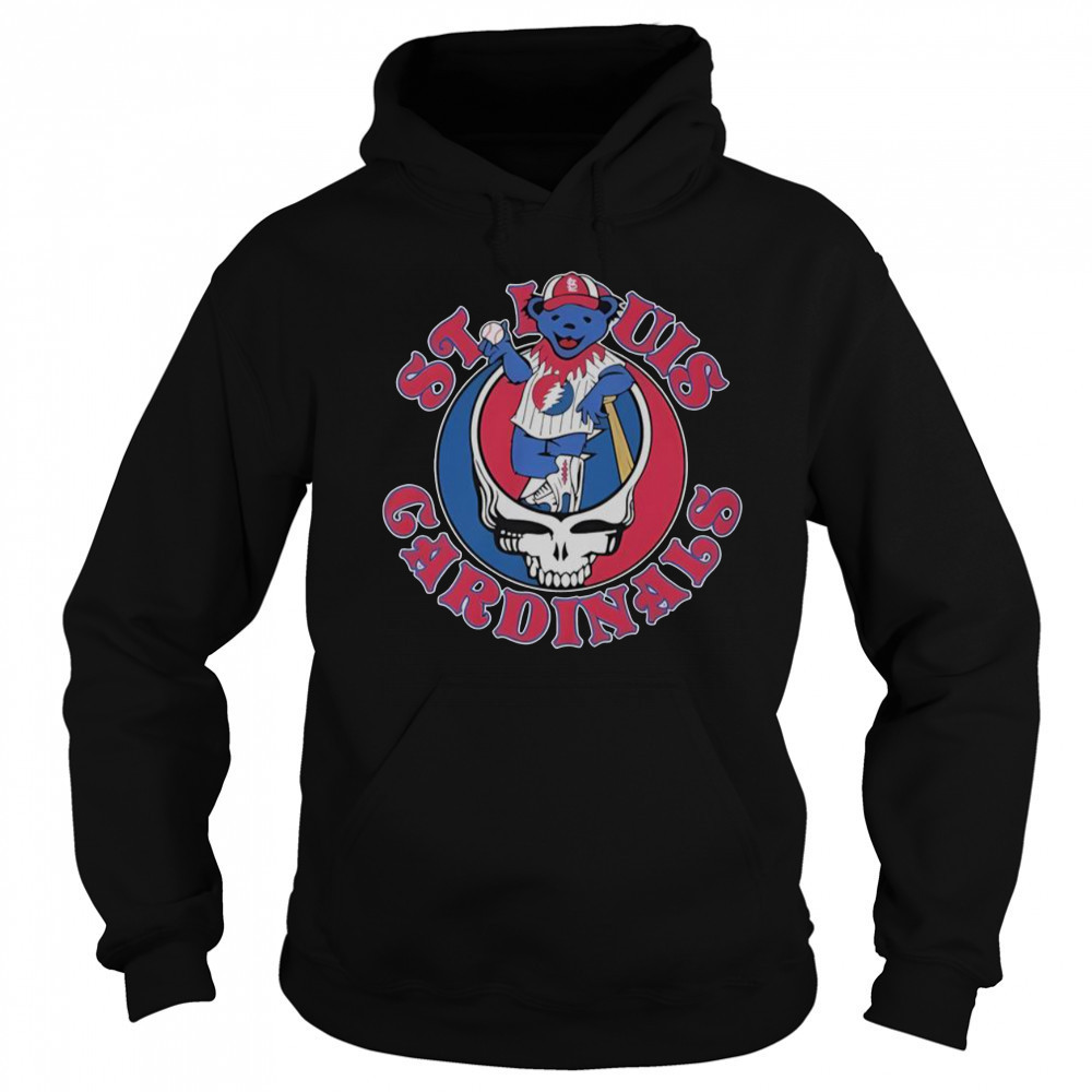 St Louis Cardinals X Grateful Dead Bear Skull T-Shirt Sweatshirt