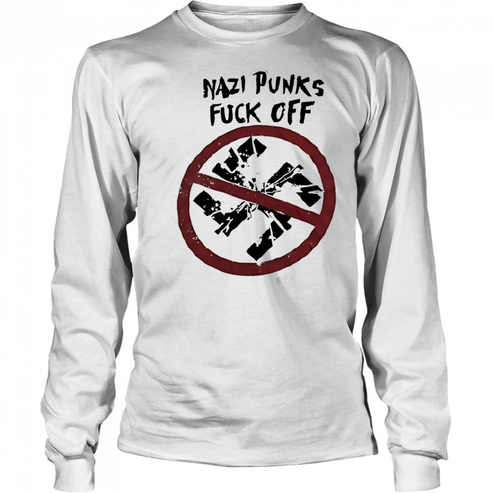 AntI fascist punk rock style shirt Long Sleeved