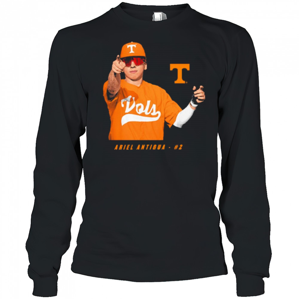 Ariel Antigua #2 Tennessee Vols Baseball NCAA Division I 2025 t-shirt Long Sleeved