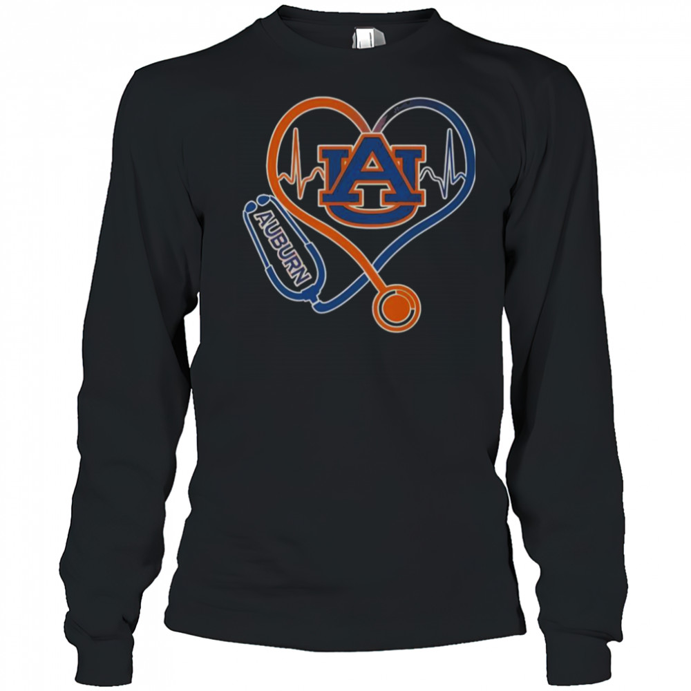 Auburn Tigers Caring Hearts Nurses T-Shirt Long Sleeved