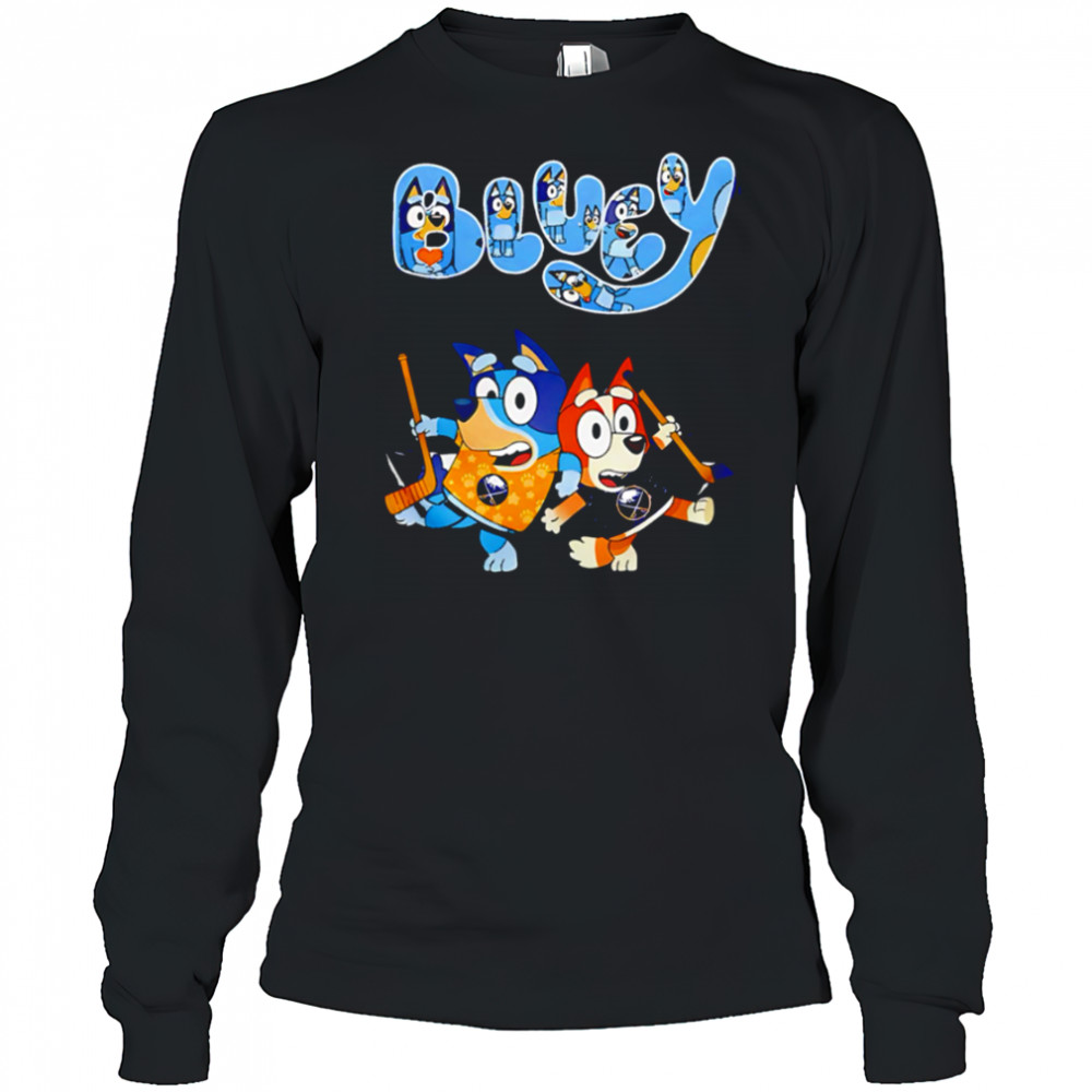 Buffalo Sabres Bluey and Bingo 2025 Baseball shirt Long Sleeved