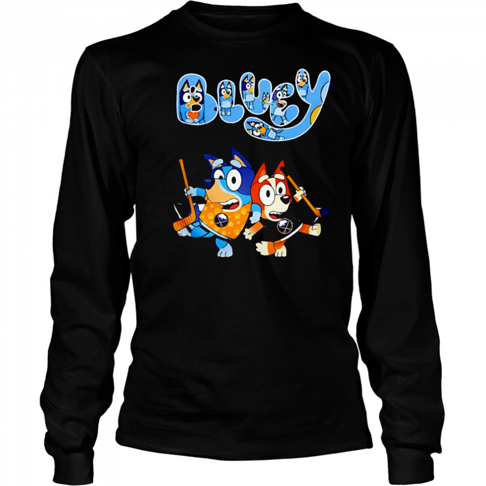 Buffalo Sabres Bluey and Bingo 2025 Baseball shirt Long Sleeved