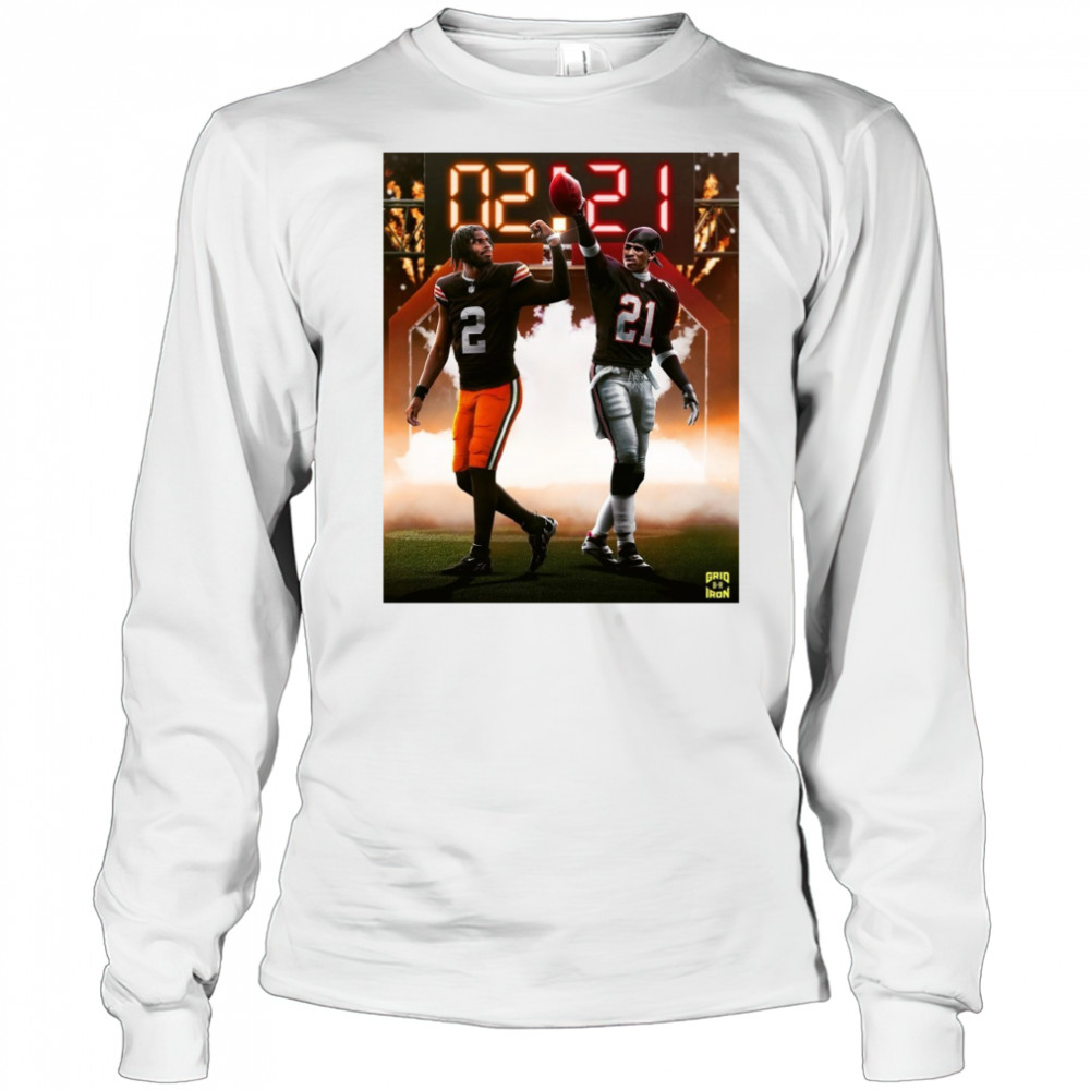 Cleveland Browns Shedeur Sanders Vs Deion Sanders The Next Generation Of Prime Time Is Here Poster t-shirt Long Sleeved