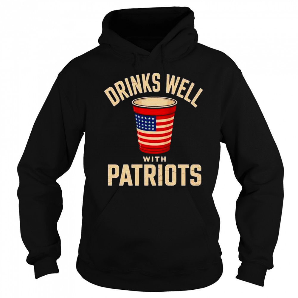 Drinks well with Patriots 4th of july shirt Sweatshirt