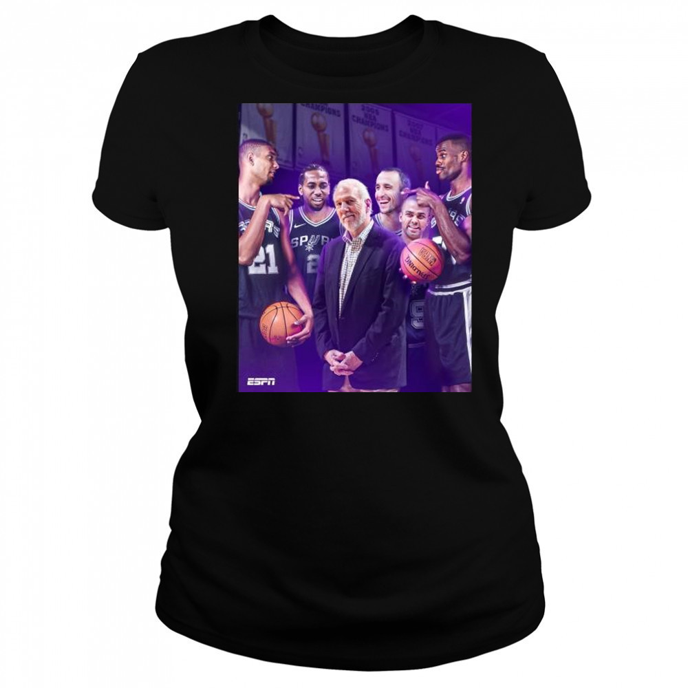 Five NBA titles – The winningest coach in NBA history Coach Gregg Popovich t-shirt Women's T-shirt