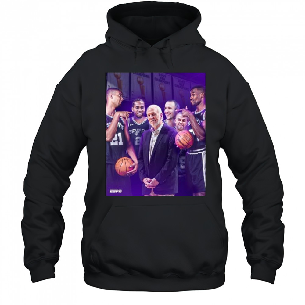 Five NBA titles – The winningest coach in NBA history Coach Gregg Popovich t-shirt Hoodie