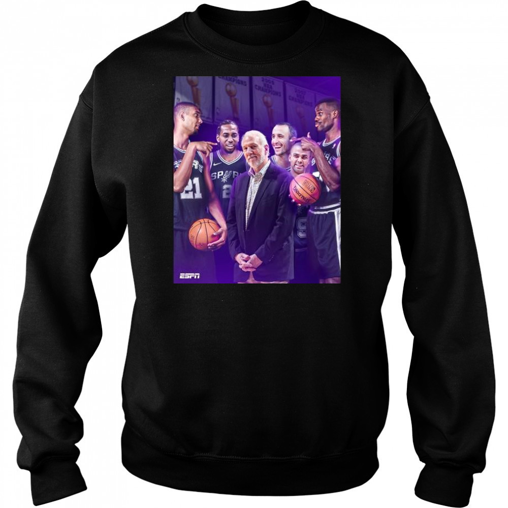 Five NBA titles – The winningest coach in NBA history Coach Gregg Popovich t-shirt Hoodie