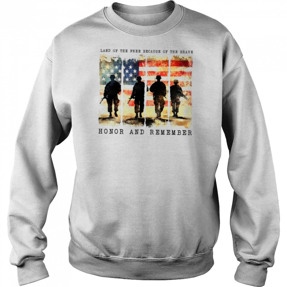 Land of the free because of the brave honor and remember memorial day shirt Hoodie