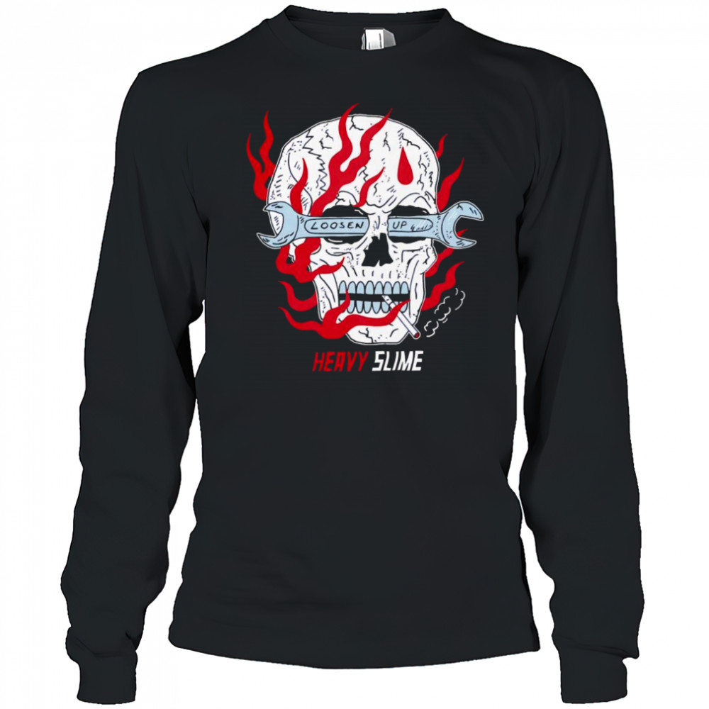 Loosen up heavy slime skull shirt Long Sleeved