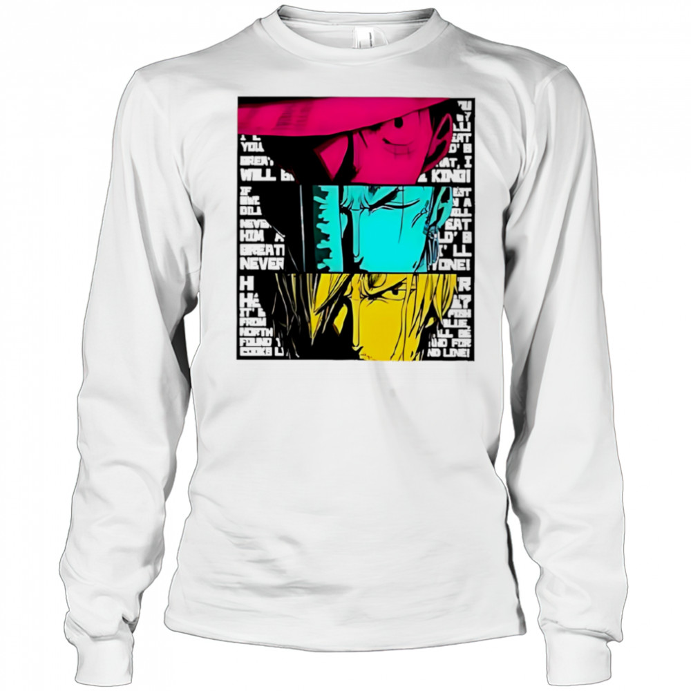 Luffy zoro and sanjI anime crew shirt Long Sleeved