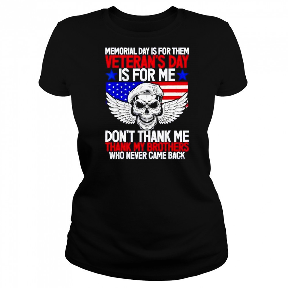 Memorial day is for them veterans day is for me don’t thank shirt Women's T-shirt