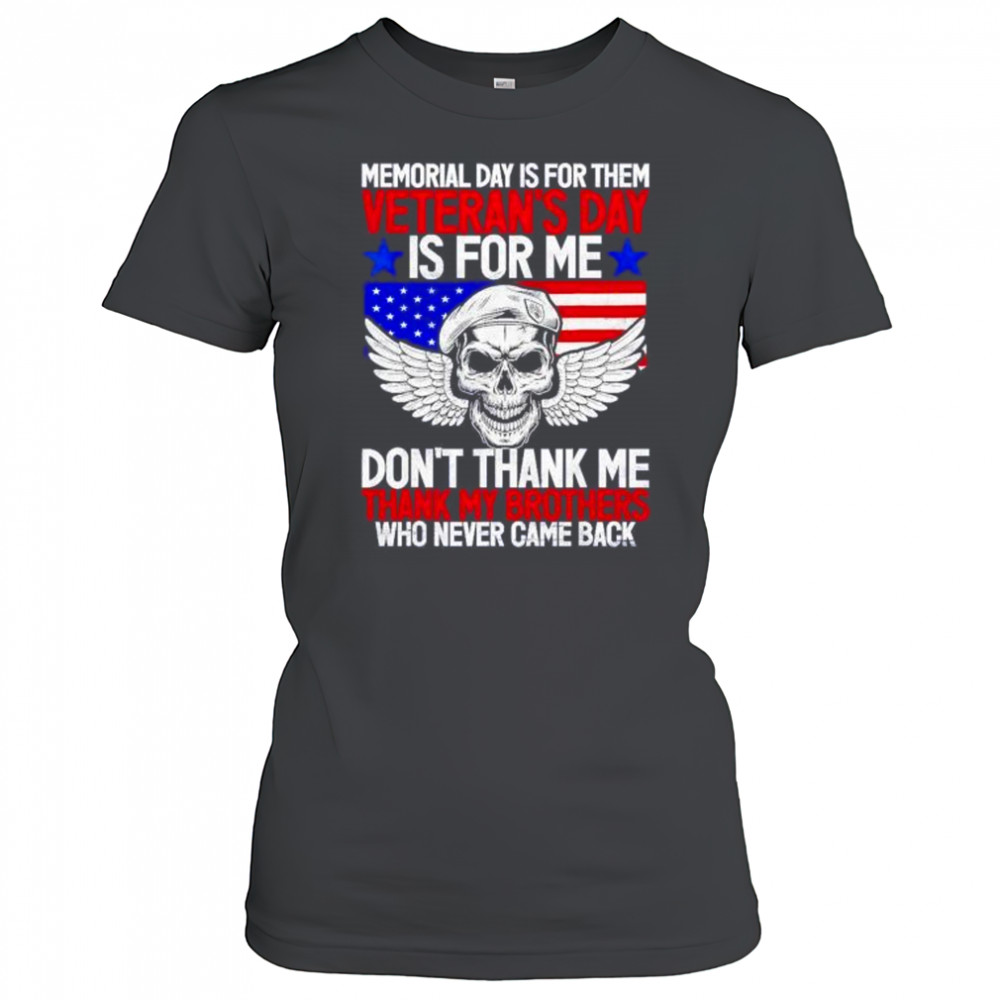 Memorial day is for them veterans day is for me don’t thank shirt Women's T-shirt