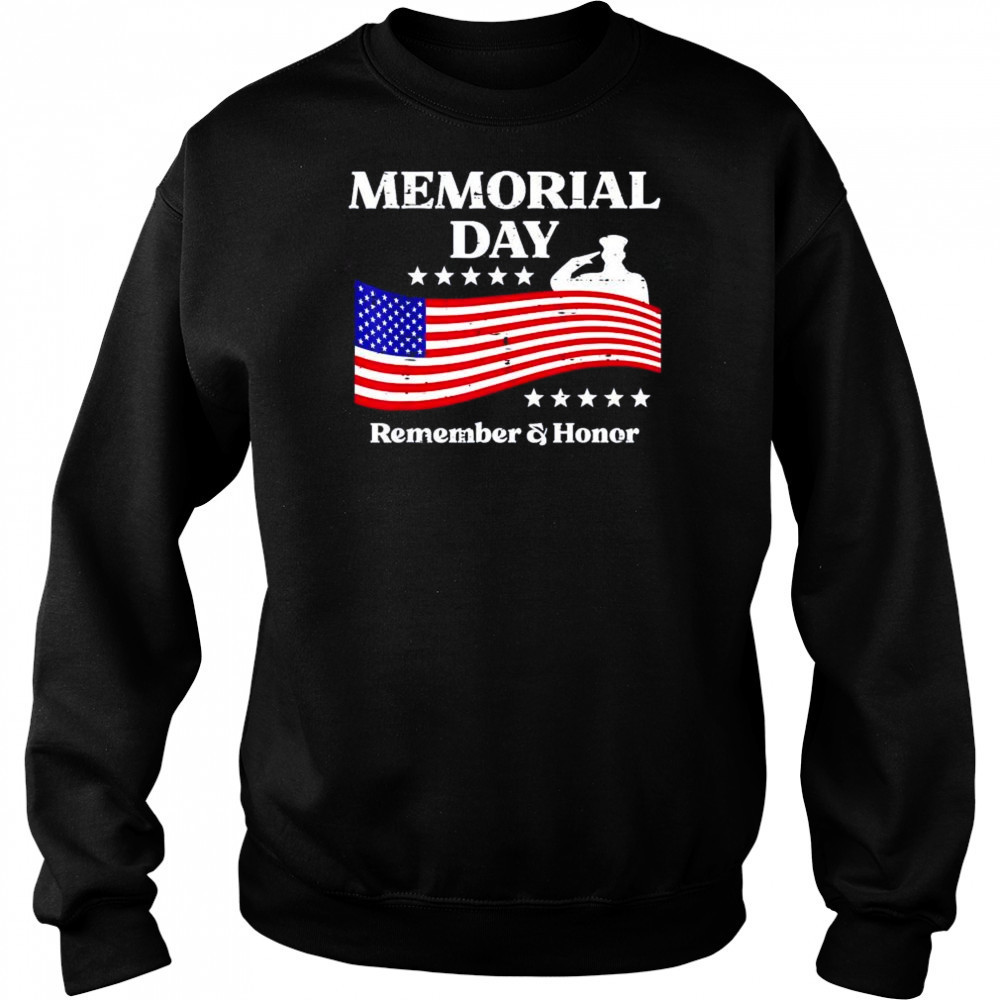 Memorial day remember and honor USA flag shirt Hoodie