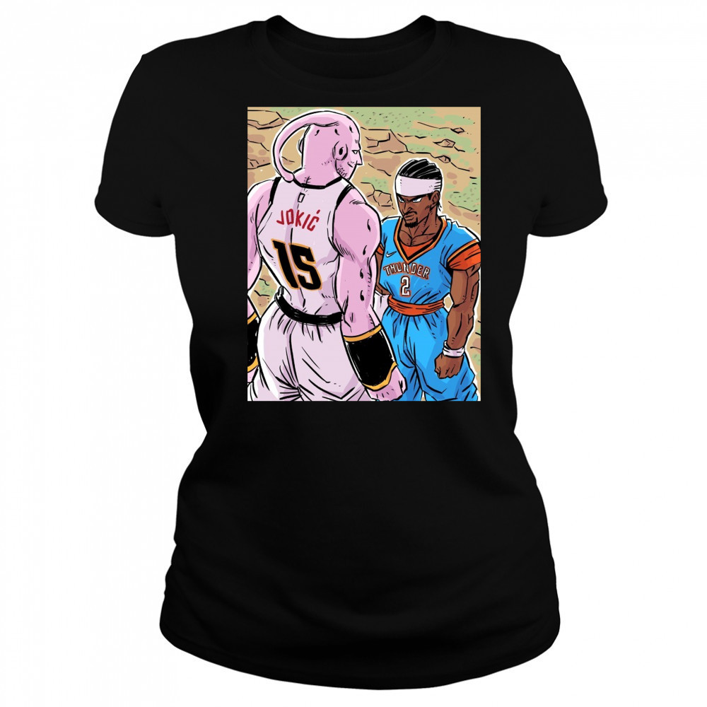 Nikola Jokic Denver Nuggets Vs Shai Gilgeous-Alexander Oklahoma City Thunder This Series 2025 Art Poster t-shirt Women's T-shirt