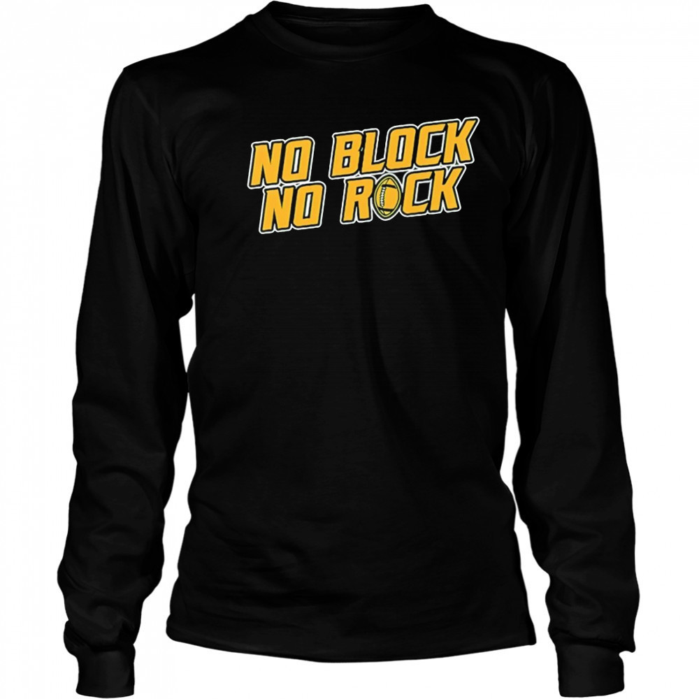 No block no rock football shirt Long Sleeved