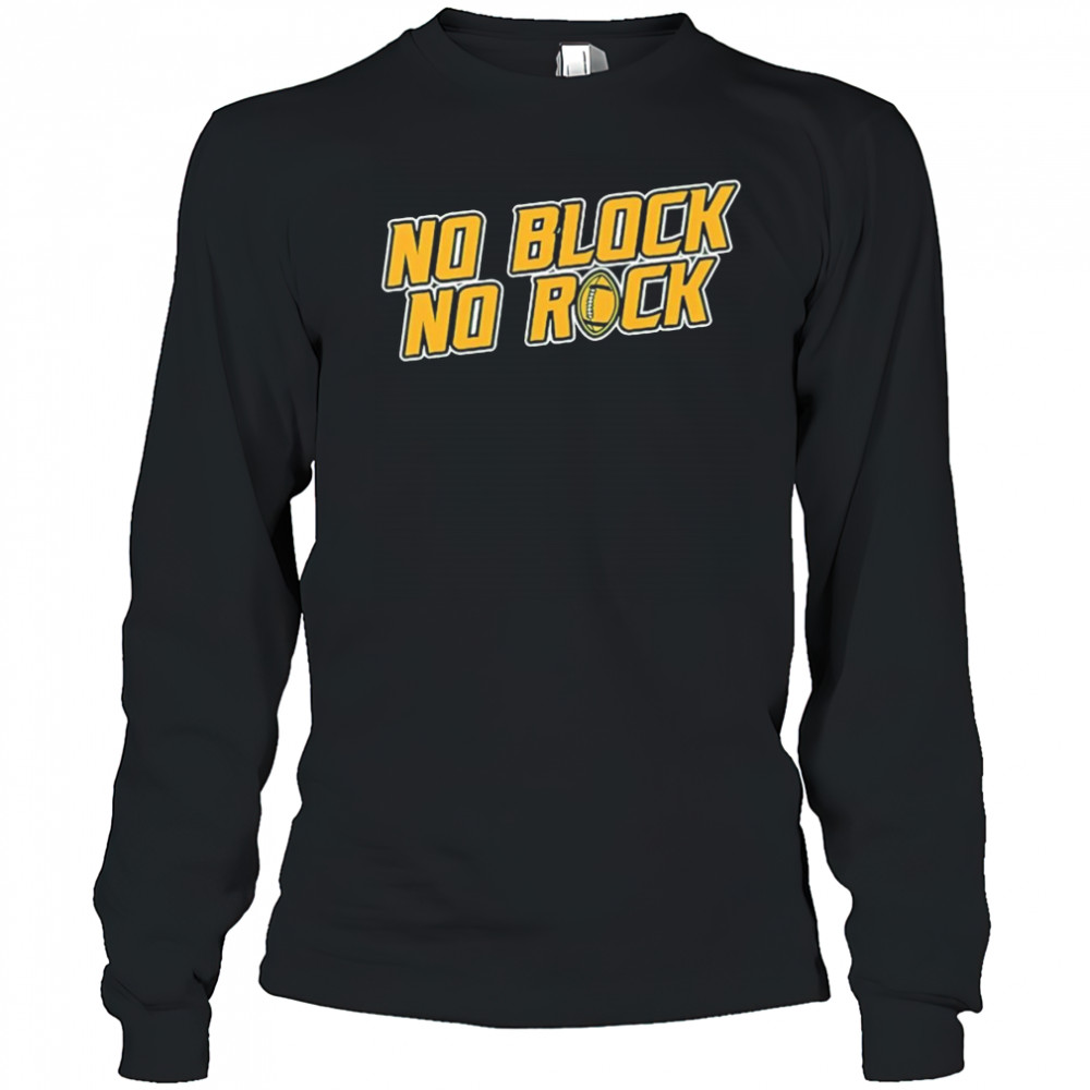 No block no rock football shirt Long Sleeved