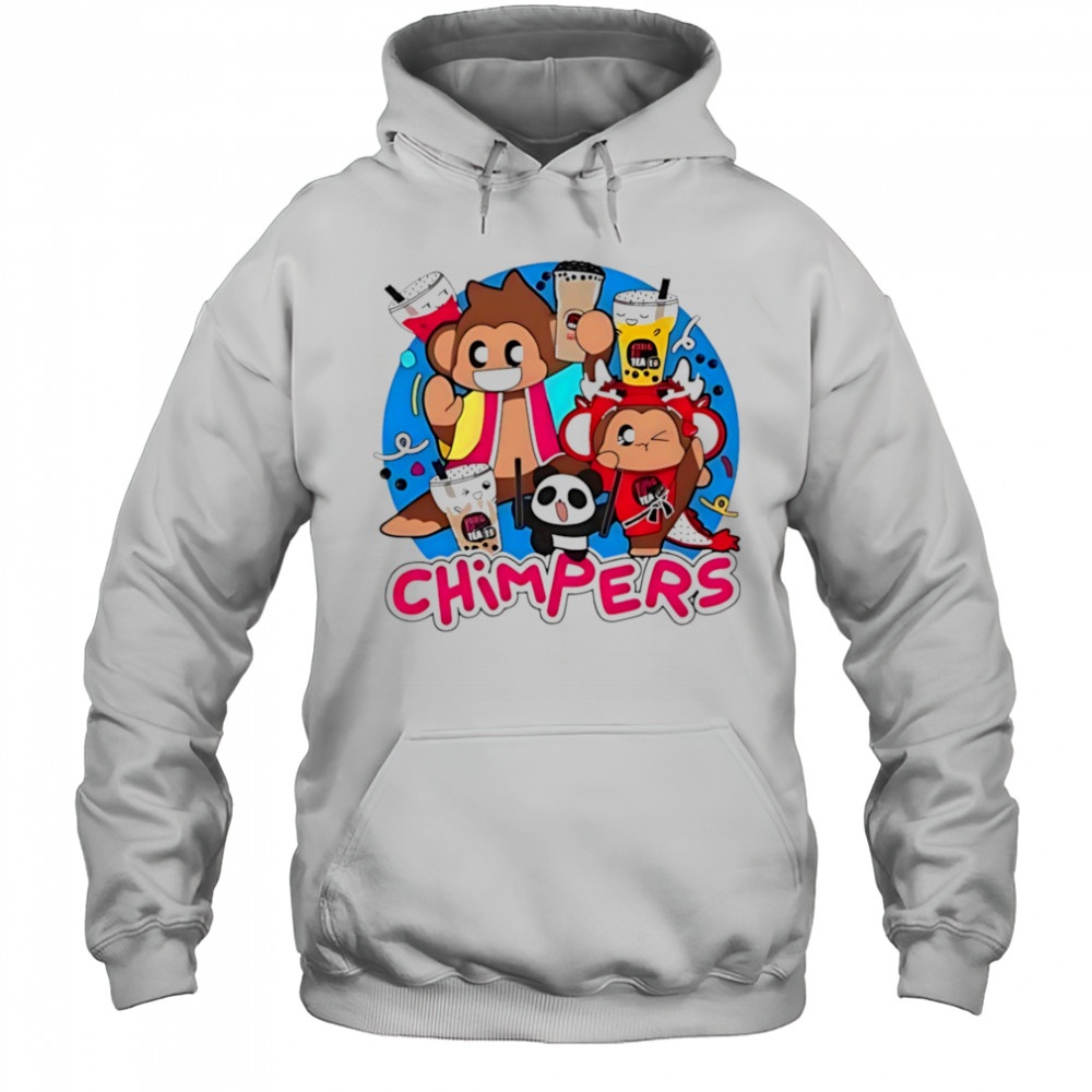 Playful chimpers panda and monkey design shirt Hoodie