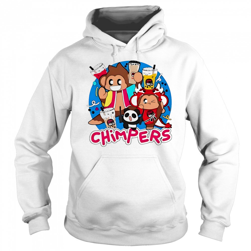 Playful chimpers panda and monkey design shirt Sweatshirt