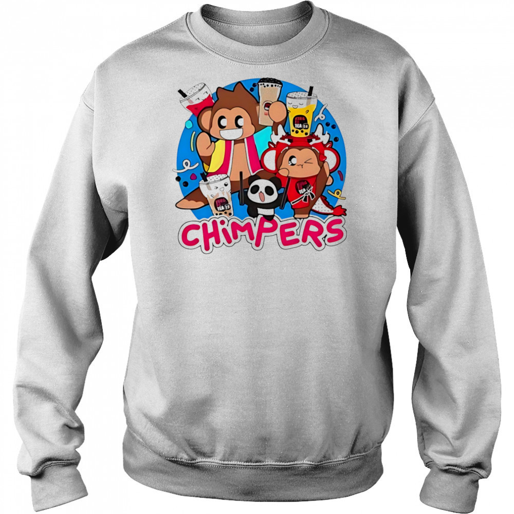 Playful chimpers panda and monkey design shirt Hoodie