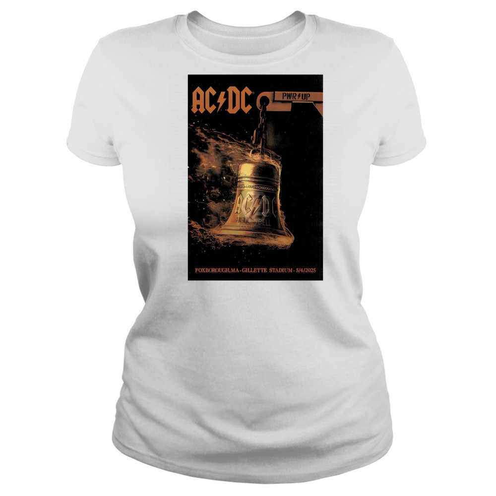 Poster The Gillette Stadium in Foxborough MA Show AC DC Band May 04 2025 t-shirt Women's T-shirt