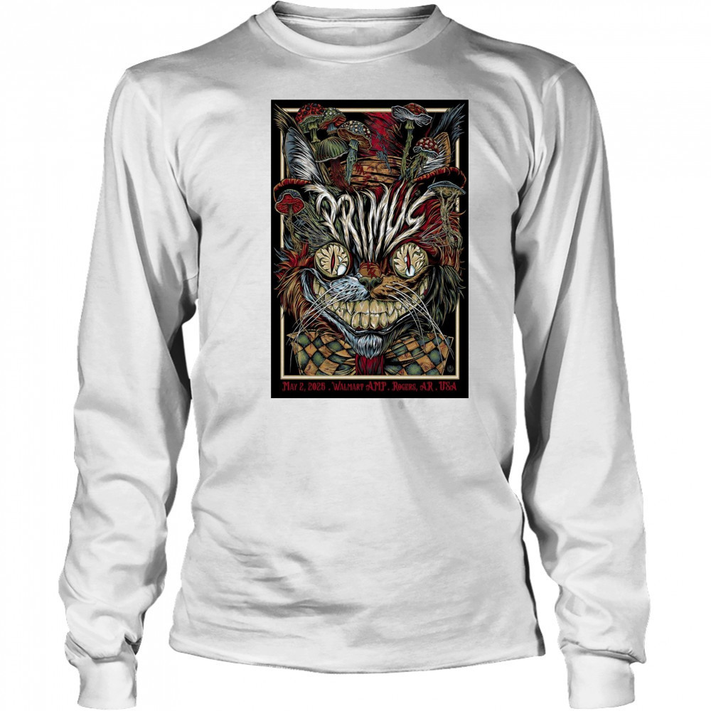 Primus Walmart AMP Rogers AR USA May 2 2025 Tour t-shirt Long Sleeved