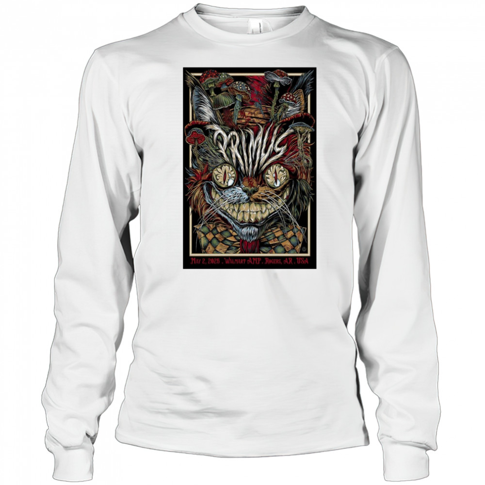 Primus Walmart AMP Rogers AR USA May 2 2025 Tour t-shirt Long Sleeved