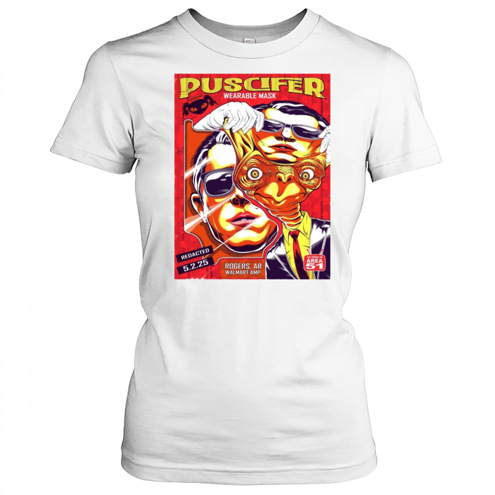 Puscifer Wearable Mask Redacted 5.2.25 Rogers AR Walmart Amp Poster t-shirt Women's T-shirt