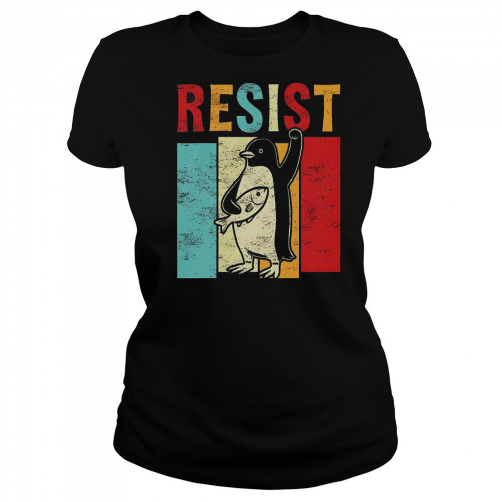 Resist Resistance Penguin USA Activism Freedom Protest T-Shirt Women's T-shirt