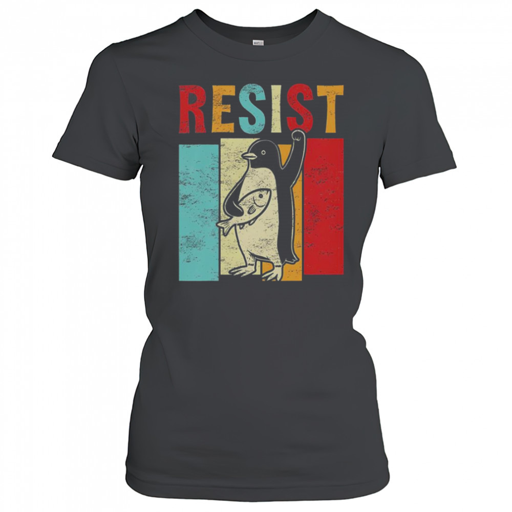 Resist Resistance Penguin USA Activism Freedom Protest T-Shirt Women's T-shirt
