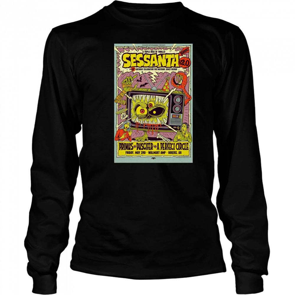 Sessanta V 2.0 Primus Puscifer and A Perfect Circle Walmart AMP Rogers AR Friday May 2 2025 Tour t-shirt Long Sleeved