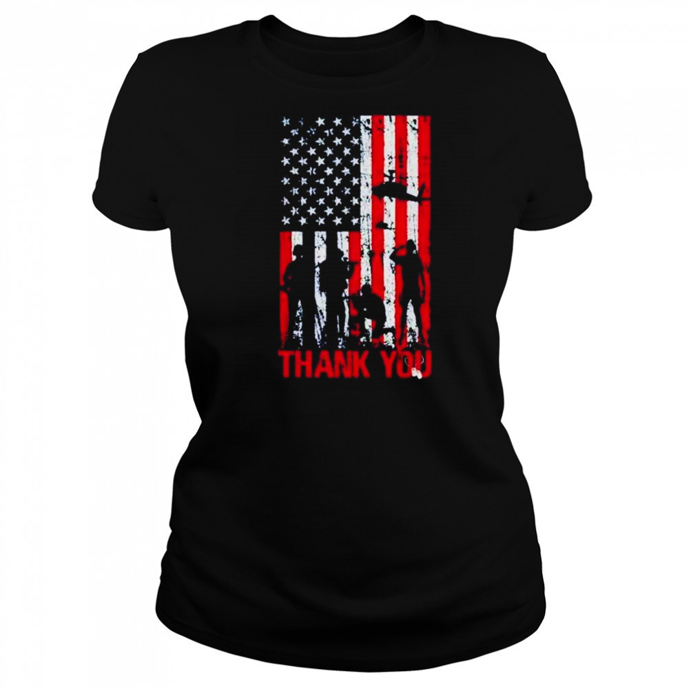 Thank you Veteran US flag memorial day shirt Women's T-shirt