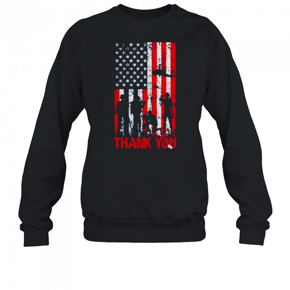 Thank you Veteran US flag memorial day shirt Sweatshirt