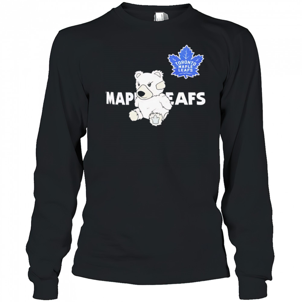 Toronto maple leafs teddy bear hockey shirt Long Sleeved