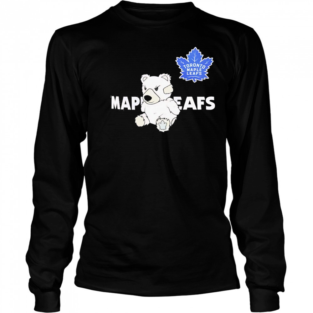 Toronto maple leafs teddy bear hockey shirt Long Sleeved