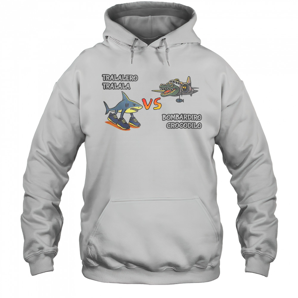 Tralalero Tralala Brainrot Meme Bombardino Crocodilo Italian T-Shirt Hoodie