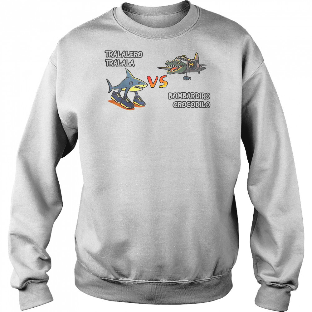 Tralalero Tralala Brainrot Meme Bombardino Crocodilo Italian T-Shirt Hoodie