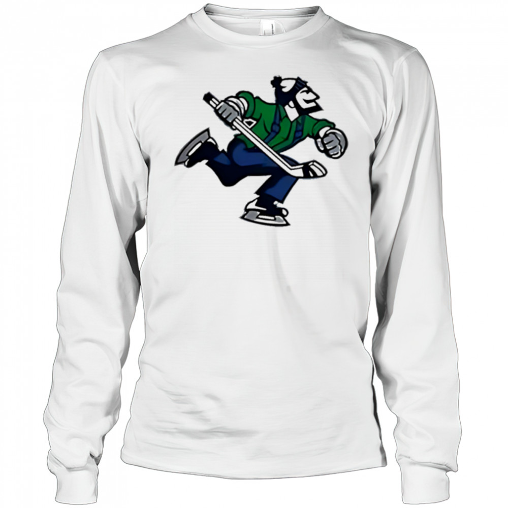 Vancouver canucks retro johnny canuck custom limited hockey shirt Long Sleeved