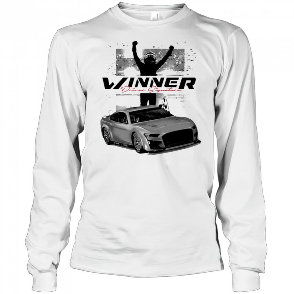 Checkered Flag Sports Joey Logano 2025 Wurth 400 Race Winner Driver Signature t-shirt Long Sleeved