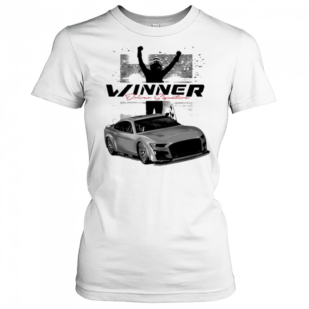 Checkered Flag Sports Joey Logano 2025 Wurth 400 Race Winner Driver Signature t-shirt Women's T-shirt