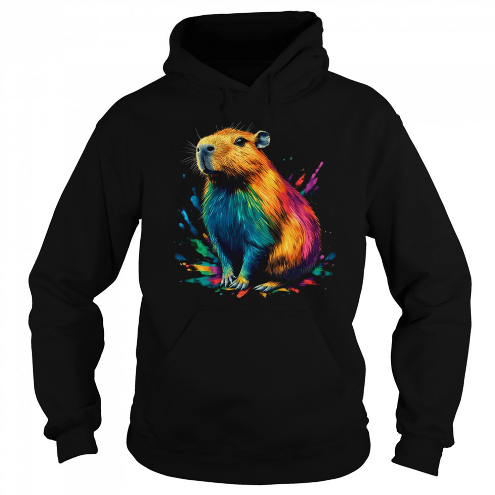 Colorful Watercolor Capybara Art Design For Men Women Kids shirt Sweatshirt