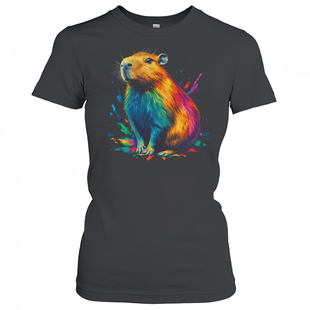 Colorful Watercolor Capybara Art Design For Men Women Kids shirt Women's T-shirt