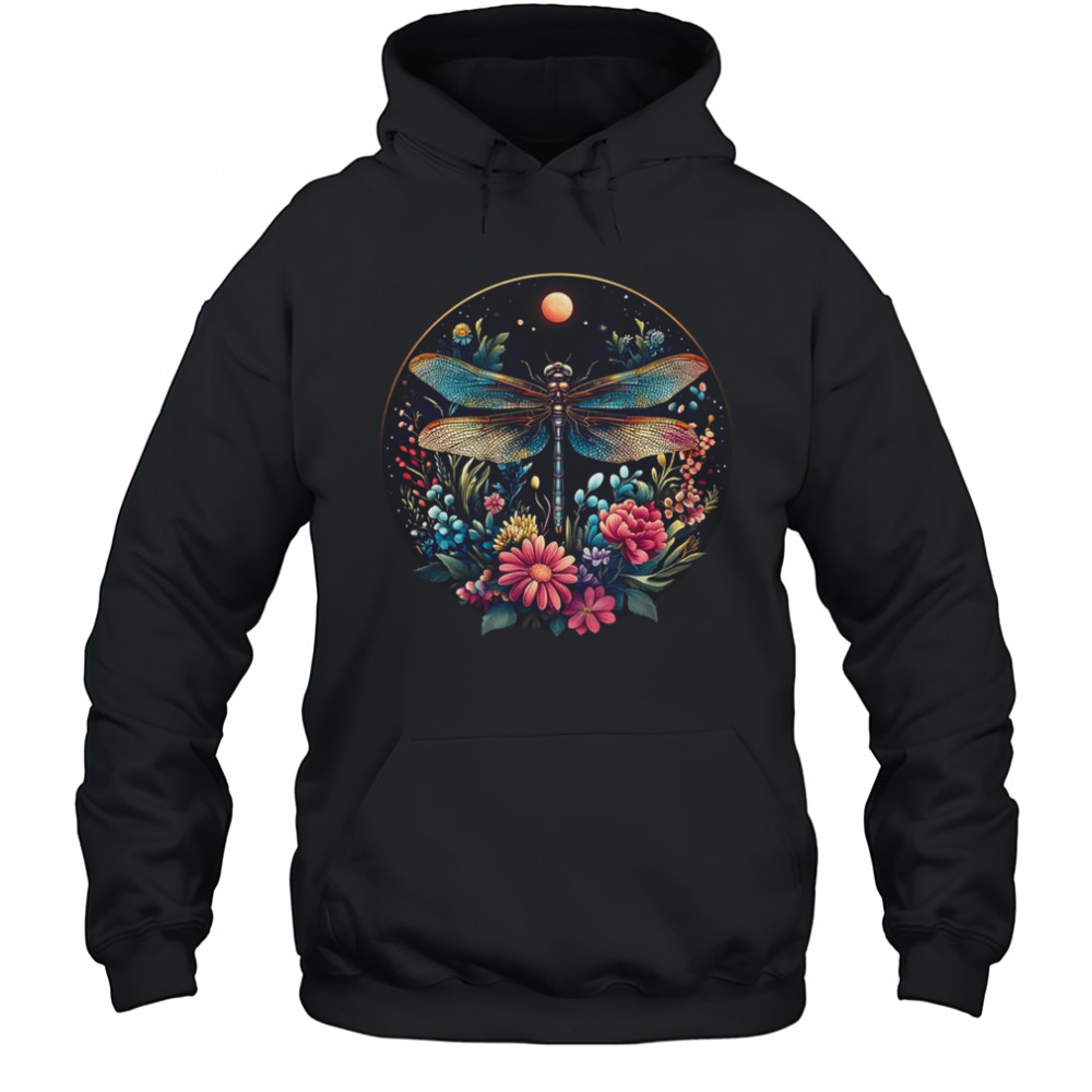 Cute Cottagecore Floral Dragonfly Aesthetic Girls Graphic shirt Hoodie